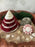 DIY Hand-Carved Wood Hands Bowl with Red Christmas Spiral Shell Tree, Nautical Shell, Moss, and Pyrite Gold Decor