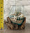 DIY Beach Decor Kit with Starfish, Seashell, Pebbles, Moss, and Hand-Blown Glass in a 6x6 Inch Air Plant Terrarium