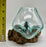 Hand-Blown Glass Melted Over Gamal Wood - 6x6" Two-Piece Handcrafted Set - Glass + Wood Base